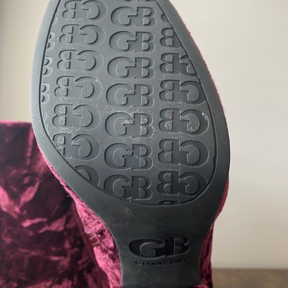 Gianni Bini Plum Velvet Heel Ankle Boots - Picture 7 of 7